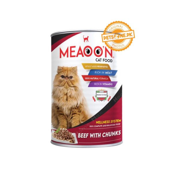 Meaoon Cat Food Tin – Beef With Chunks